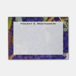 Bloco Post-it Papel timbrado com videiras de uva roxa azul