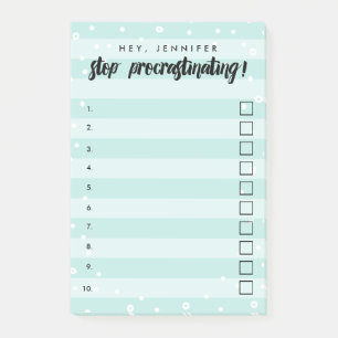 Bloco Post-it Parar Procrastinagem - Lista De Minhas - Caixa De