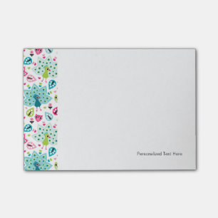 Bloco Post-it pássaro e coruja do pavão