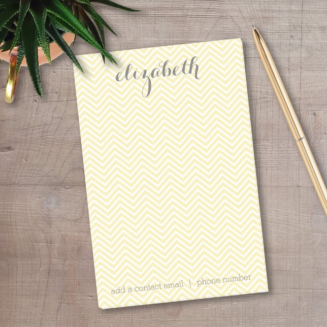 Bloco Post-it Pastel Yellow e Stationery Suite for Women (Personalized Post-It Notes - Add your name and contact information)