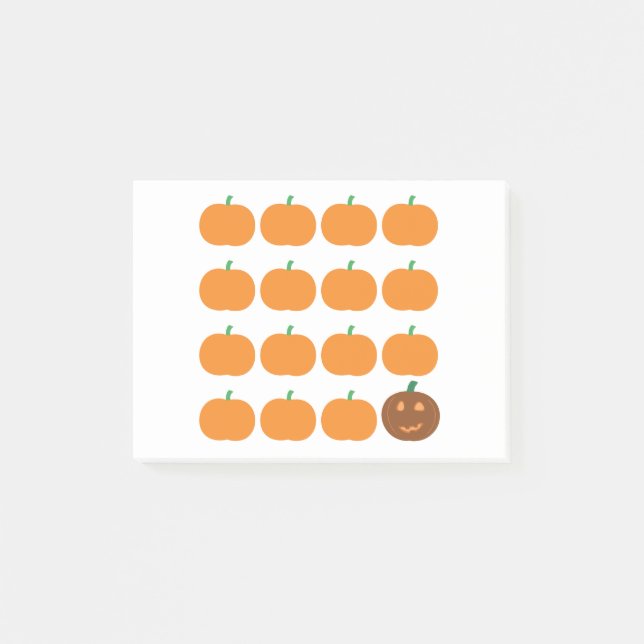 Bloco Post-it Patch de Abóbora Bonita do Halloween (Frente)