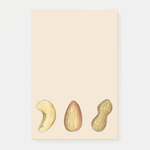 Bloco Post-it Peanut Almond Cashew Snack Comida Loucos Nudez Foo