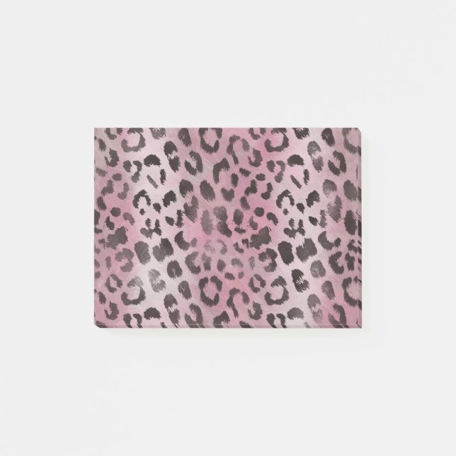 Bloco Post-it Pele Leopardo em Rosa Rosa Rosa Rosa (Frente)