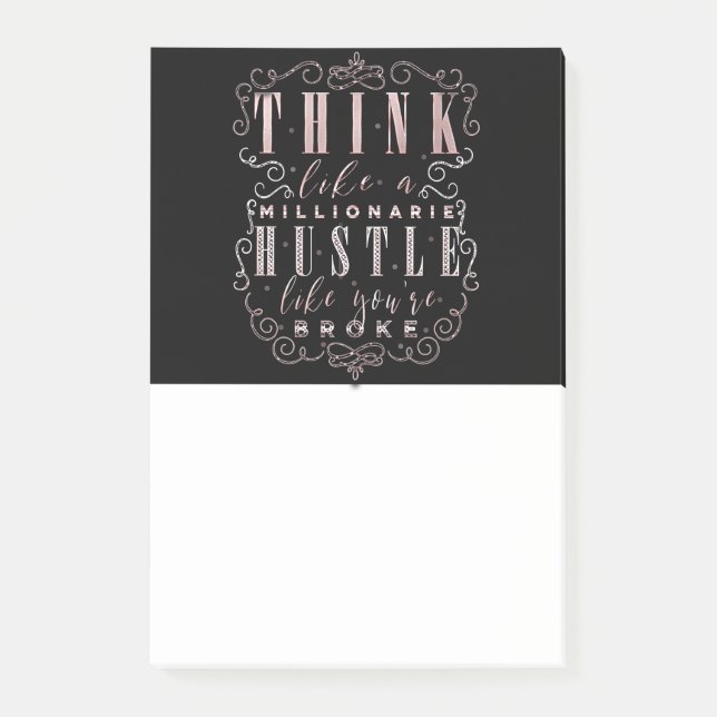 Bloco Post-it Pense como um Milionário, Trabalhe como se Estives (Frente)