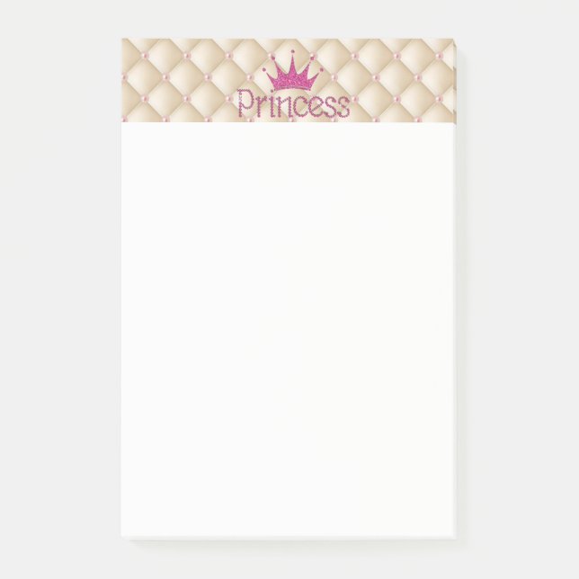 Bloco Post-it Pérolas Charmosas e Elegantes, Tiara, Princesa, Br (Frente)