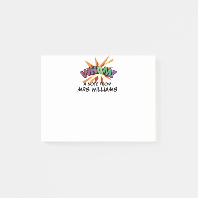 Bloco Post-it Personalizado Moderno Simples Quadrinho WHAM (Frente)