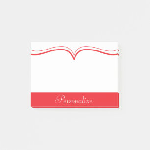 Bloco Post-it Personalize o vermelho elegante da papoila