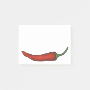 Bloco Post-it Picante Vermelho Quente Chili Chile Pepper Vegetab