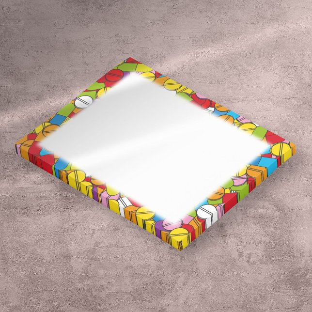 Bloco Post-it Pílulas Coloridas Médico Farmacovigilância Enferme (Colorful Pills Medical Doctor Nurse Pharmacy Post-it Notes)