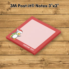 Bloco Post-it pinguim de Natal andando na neve
