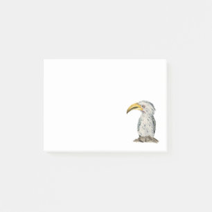 Bloco Post-it Pintura Amarelo-Faturada da aguarela do Hornbill