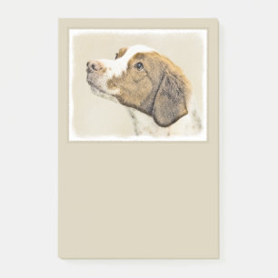 Bloco Post-it Pintura Brittany - Arte Cachorro Original Bonita