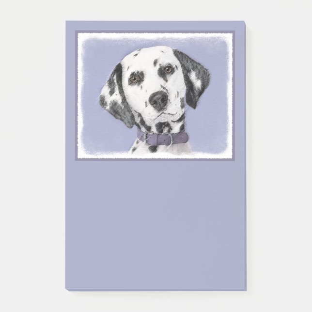 Bloco Post-it Pintura Dalmática - Arte Cachorra Original (Frente)