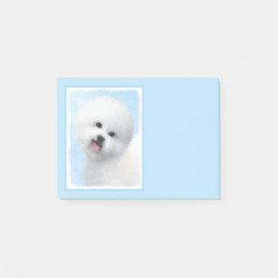 Bloco Post-it Pintura de Bichon Frise - Arte de Cachorro Origina