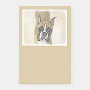 Bloco Post-it Pintura de Boxer - Arte de Cachorro Original Bonit