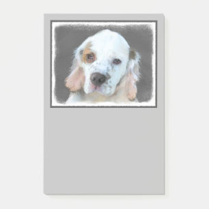 Bloco Post-it Pintura de Espanhol Clumber - Arte de Cachorro Ori