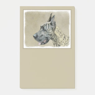 Bloco Post-it Pintura de Great Dane (Brindle) - Arte Original de