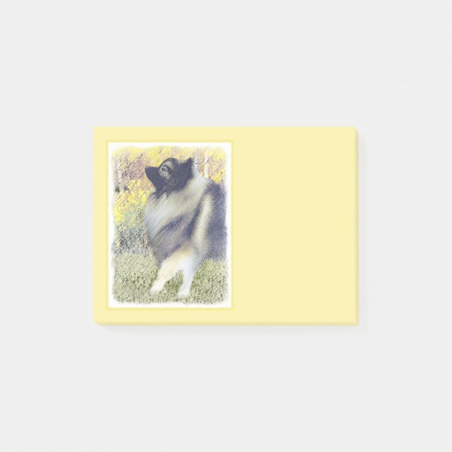 Bloco Post-it Pintura de Keeshond Aspen - Arte de Cachorro Origi (Frente)