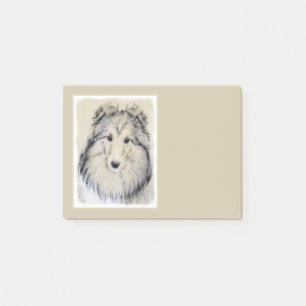 Bloco Post-it Pintura do Sheepdog de Shetland - arte original