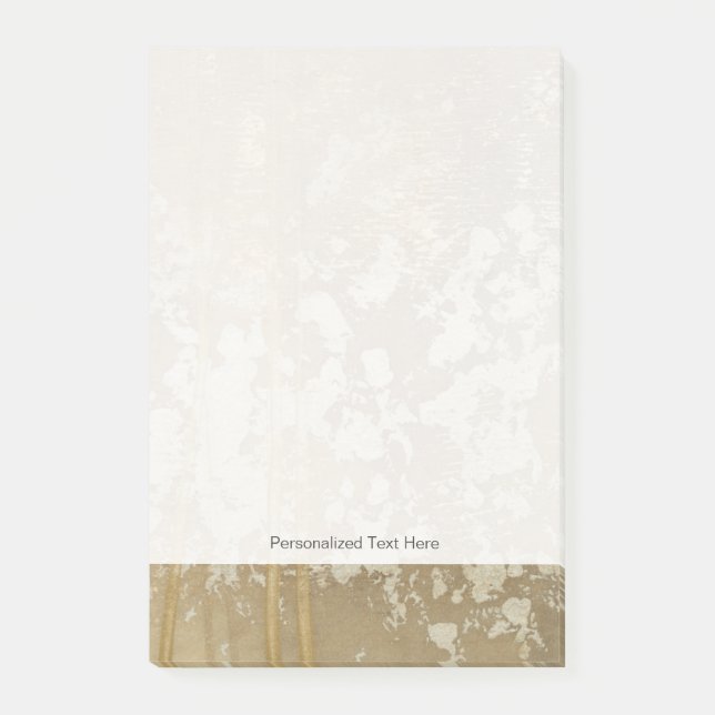 Bloco Post-it Pintura Dourada abstrato com Espectro de Prata (Frente)