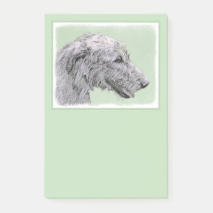 Bloco Post-it Pintura em inglês do Wolfhound 2 - Arte canina or