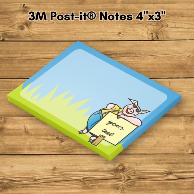 Bloco Post-it Porco com Placa (Criador carregado)