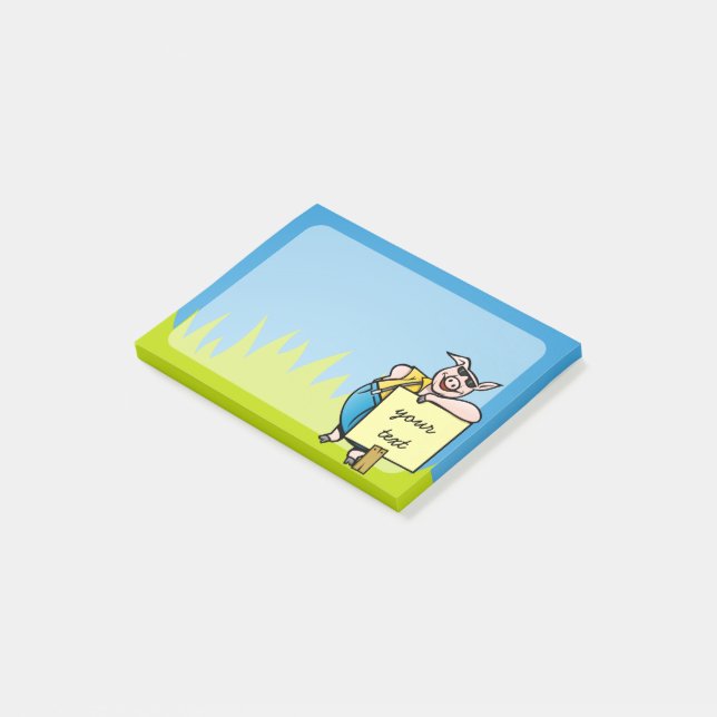 Bloco Post-it Porco com Sinal (Inclinado)
