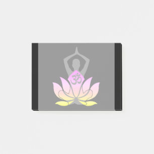 Bloco Post-it Pose espiritual da ioga da flor de OM Namaste