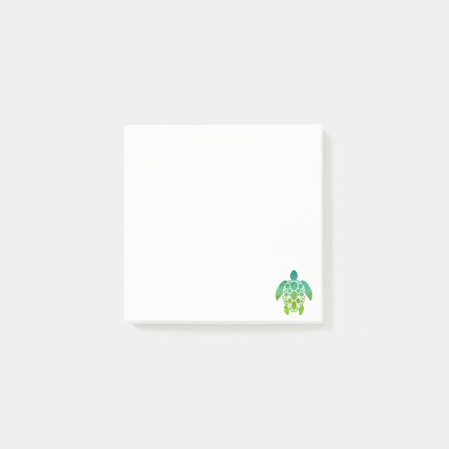 Bloco Post-it Post-it da tartaruga - verde (Frente)