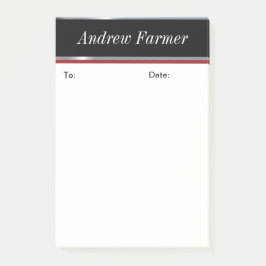 Bloco Post-it Posta as notas personalizadas, pretas e prateadas 