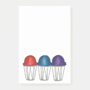 Bloco Post-it Posta O Cone Snocone De Neve De Gelo Em Neve