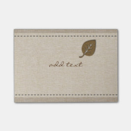 Bloco Post-it Poste-O Em Estilo Com Linen Folha Dourada