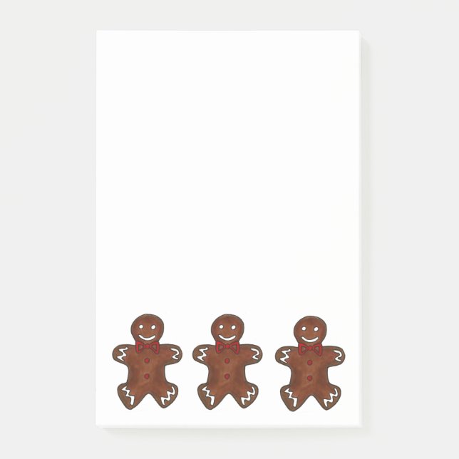 Bloco Post-it Posto de Natal do Gingerbird Man Cookie (Frente)