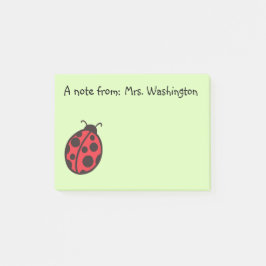 Bloco Post-it Posto de Professores Red Ladybug Nota Presente