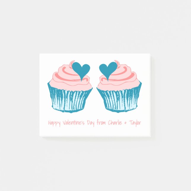 Bloco Post-it Posto de texto personalizado do Cupcake Love - Not (Frente)