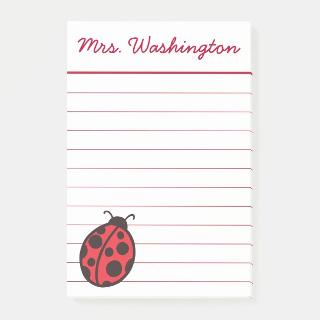 Bloco Post-it Posto Ladybug Personalizado - Nota de Oferta (Frente)