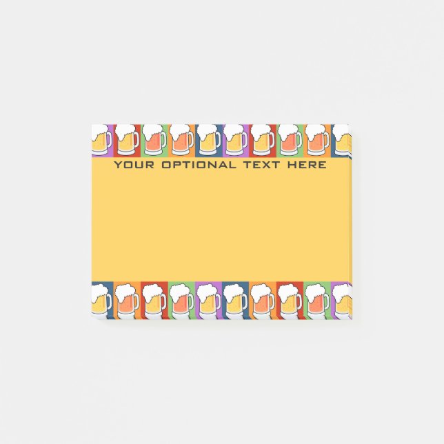Bloco Post-it Posto personalizado BEER Pop Art - Notas de Ti (Frente)