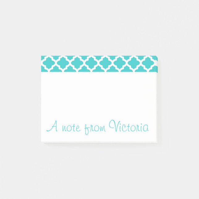 Bloco Post-it Posto Turquesa Personalizado Notas (Frente)