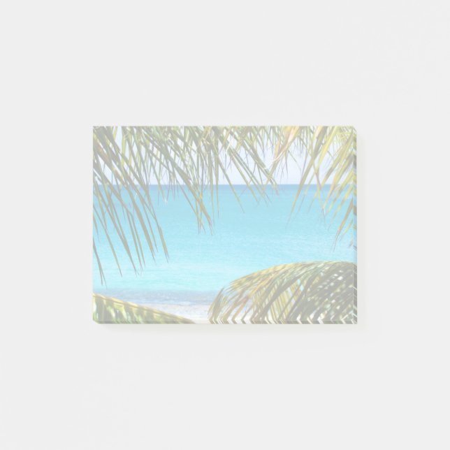 Bloco Post-it Praia Tropical enquadrada com Palm Fronds (Frente)