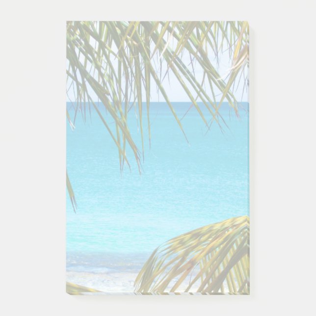 Bloco Post-it Praia Tropical enquadrada com Palm Fronds (Frente)