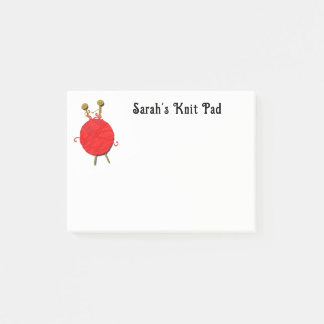 Bloco Post-it Presente personalizado de tricô (Frente)