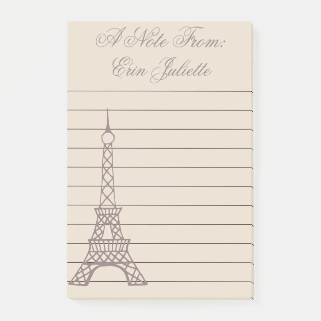 Bloco Post-it Presente Personalizado Torre Eiffel de Paris para  (Frente)