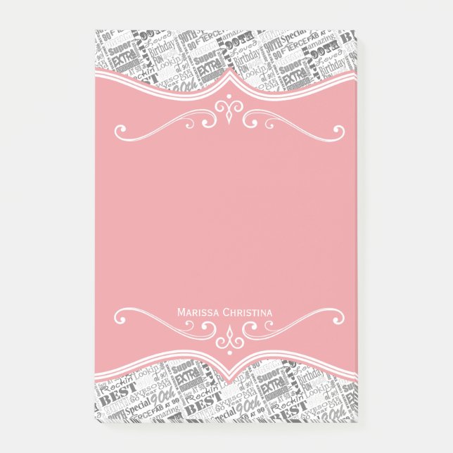 Bloco Post-it Presentes personalizados de Festa de aniversário e (Frente)