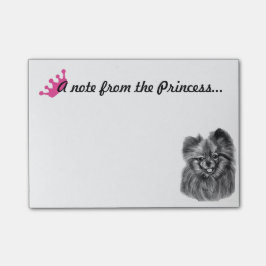Bloco Post-it Princesa Nota de Pomeranian com trabalhos