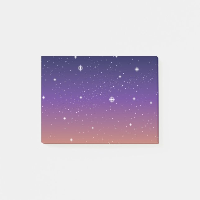 Bloco Post-it Púrpura e Dourada Starry Sunset (Frente)