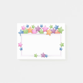 Bloco Post-it Quadro de Estrelas Coloridas bonito