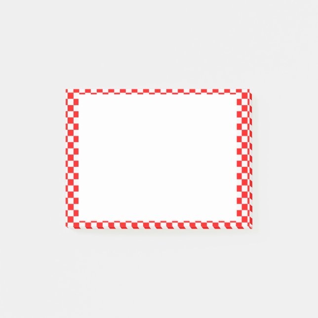 Bloco Post-it Quadro de Verificação Clássico Vermelho e Branco p (Frente)