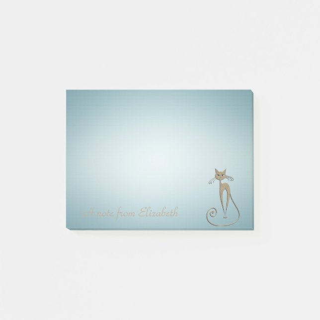 Bloco Post-it Quirky Whimsical Cat - Personalizado (Frente)