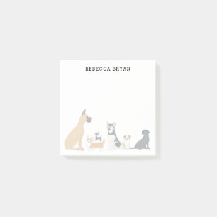 Bloco Post-it Raças de Cachorro Ilustradas Cute Personalizadas