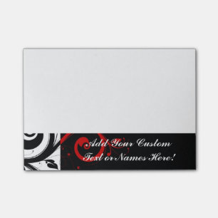 Bloco Post-it Redemoinho reverso vermelho branco preto